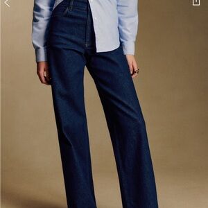 Sézane The Wide Leg Trousers in Deep Indigo